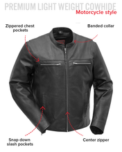Load image into Gallery viewer, Rocky Men's Motorcycle Leather Jacket