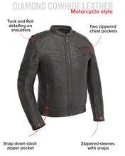Load image into Gallery viewer, BiTurbo - Men's Leather Motorcycle Jacket
