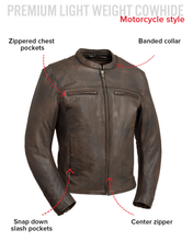 Load image into Gallery viewer, Rocky Men's Motorcycle Leather Jacket