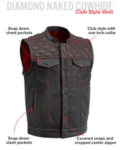 Load image into Gallery viewer, Downside Perforated Men's Motorcycle Leather Vest