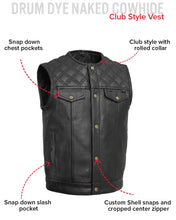 Load image into Gallery viewer, 12 Gauge Men's Motorcycle Leather Vest