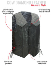 Load image into Gallery viewer, Hammer down Men's Western Style Leather Biker Vest