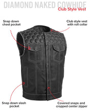 Load image into Gallery viewer, Hornet Perforated Men's Club Style Leather Vest