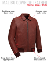 Load image into Gallery viewer, Moto Bomber - Men's Leather Jacket