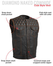 Load image into Gallery viewer, Hornet Perforated Men's Club Style Leather Vest