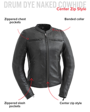Load image into Gallery viewer, Supastar - Womens Motorcycle Leather Jacket
