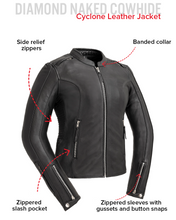 Load image into Gallery viewer, Cyclone - Women's Motorcycle Leather Jacket