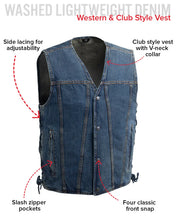 Load image into Gallery viewer, Gambler Men's Motorcycle Denim Vest