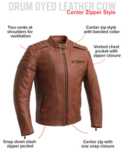 Load image into Gallery viewer, Crusader Men's Motorcycle Leather Jacket
