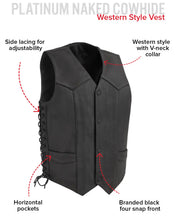 Load image into Gallery viewer, Deadwood Men's Motorcycle Western Style Leather Vest