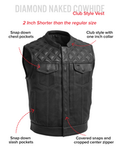 Load image into Gallery viewer, Upside Perforated Men's Club Style Leather Vest