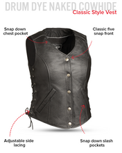 Load image into Gallery viewer, Honey Badger Women's Motorcycle Leather Vest