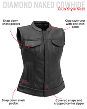 Load image into Gallery viewer, Jessica Perforated Women's Motorcycle Leather Vest