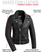 Load image into Gallery viewer, Popstar Women's Motorcycle Leather Jacket
