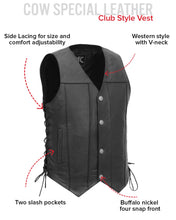 Load image into Gallery viewer, Gun Slinger Men's Motorcycle Western Style Leather Vest