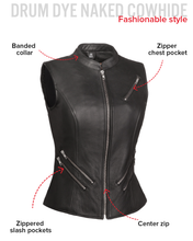 Load image into Gallery viewer, Fairmont Women's Motorcycle Leather Vest