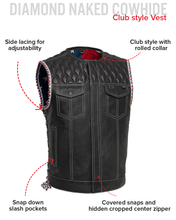 Load image into Gallery viewer, Captain Perforated Men's Motorcycle Leather Vest