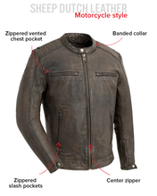 Load image into Gallery viewer, Hipster Men's Motorcycle Leather Jacket