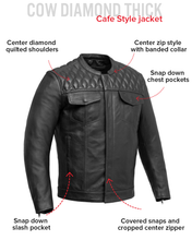 Load image into Gallery viewer, Cinder Men's Cafe Style Leather Jacket