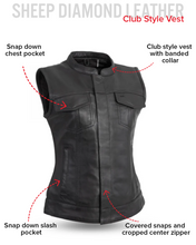 Load image into Gallery viewer, Ludlow Women's Motorcycle Leather Vest