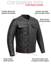 Load image into Gallery viewer, Cinder Men's Cafe Style Leather Jacket
