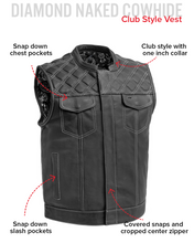 Load image into Gallery viewer, Downside Men's Motorcycle Leather Vest