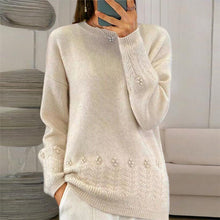 Load image into Gallery viewer, Women's Solid Color 3D Floral Embroidered Sweater