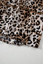 Load image into Gallery viewer, Brown Leopard Print Puff Sleeve Ricrac Maxi Dress
