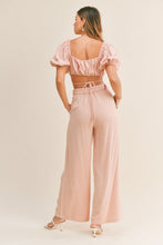 Load image into Gallery viewer, MABLE Cut Out Drawstring Crop Top and Belted Pants Set