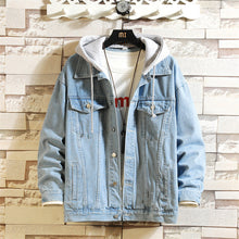 Load image into Gallery viewer, Women's Oversized Washed Denim Jacket – Hooded Loose Korean Style