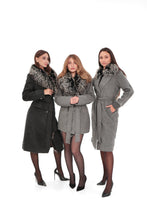Load image into Gallery viewer, Genuine Silver Fox Cashmere Blend Coat