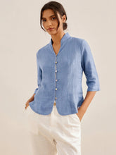 Load image into Gallery viewer, 100% Linen Hand Button Fitted Jacket AMELIA