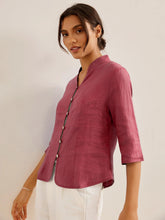 Load image into Gallery viewer, 100% Linen Hand Button Fitted Jacket AMELIA