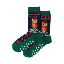 Load image into Gallery viewer, Meowy Christmas Non-Skid Slipper