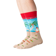 Load image into Gallery viewer, Surfing Santa Non-Skid Slipper