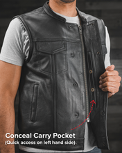 Load image into Gallery viewer, Blaster Men's Leather Motorcycle Vest