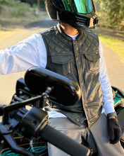 Load image into Gallery viewer, Downside Perforated Men's Motorcycle Leather Vest