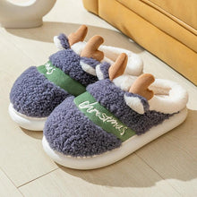 Load image into Gallery viewer, Mandotos Christmas Elk Slippers Cozy Winter Home Slippers