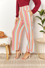 Load image into Gallery viewer, Double Take Striped Smocked Waist Pants with Pockets
