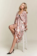 Load image into Gallery viewer, Printed V-Neck Batwing Sleeve Summer Dress For Women – Vibrant Print, Chic & Relaxed, Flattering, Effortlessly Stylish
