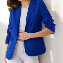 Load image into Gallery viewer, Women’s Three-Quarter Sleeve Pleated Office Blazer