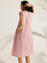 Load image into Gallery viewer, 100% Linen Sleeveless Dress SIENNA