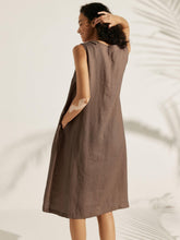 Load image into Gallery viewer, 100% Linen Sleeveless Dress SIENNA