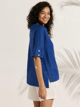 Load image into Gallery viewer, Linen V Neck Short Sleeve Shirt PENNY