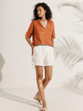 Load image into Gallery viewer, Linen V Neck Short Sleeve Shirt PENNY