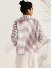 Load image into Gallery viewer, 100% Linen Dropped Collar Long-Sleeve Top TRISTAN