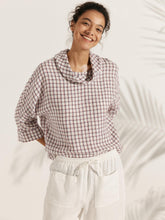 Load image into Gallery viewer, 100% Linen Dropped Collar Long-Sleeve Top TRISTAN