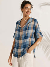 Load image into Gallery viewer, 100% Linen V-Neck Short Sleeve Shirt SIERRA