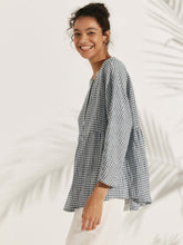 Load image into Gallery viewer, Linen Checked Long-Sleeved Top CAROLINE
