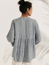 Load image into Gallery viewer, Linen Checked Long-Sleeved Top CAROLINE